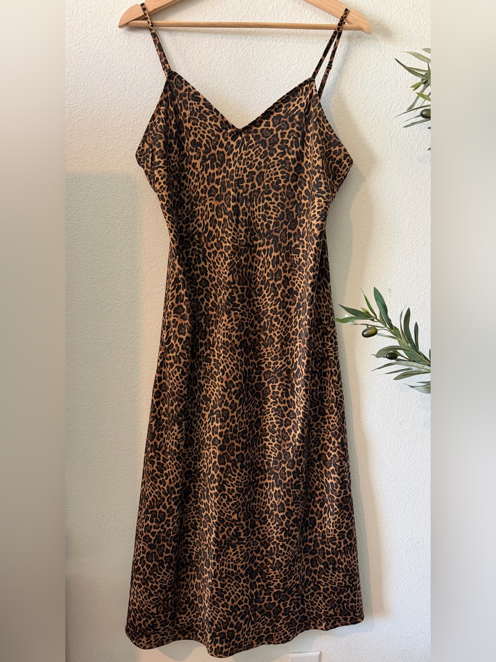 GAP Leopard Print Slip Dress in Brown and Black